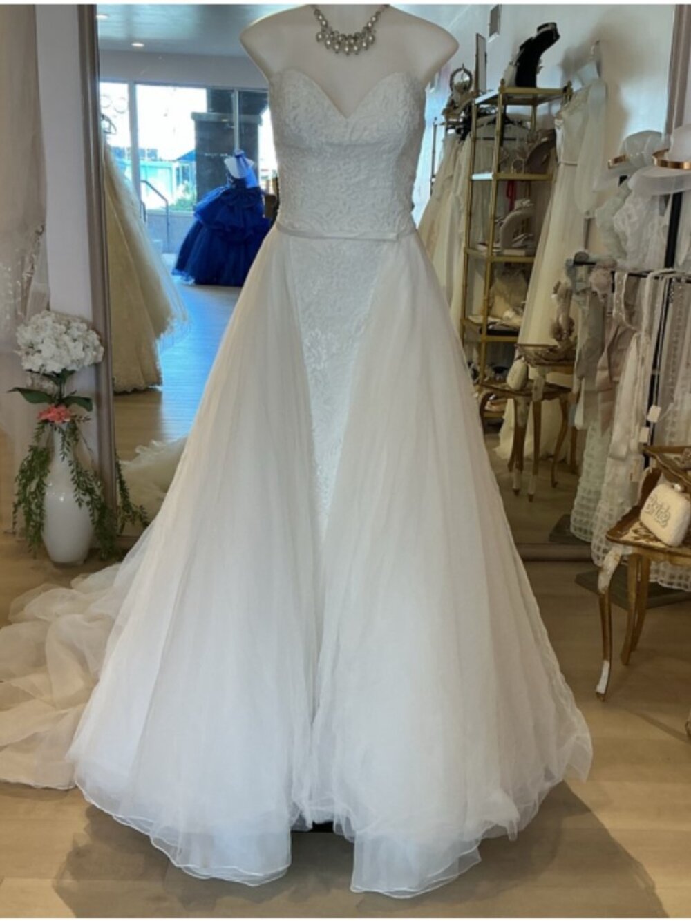 Mori Lee detachable wedding overskirt